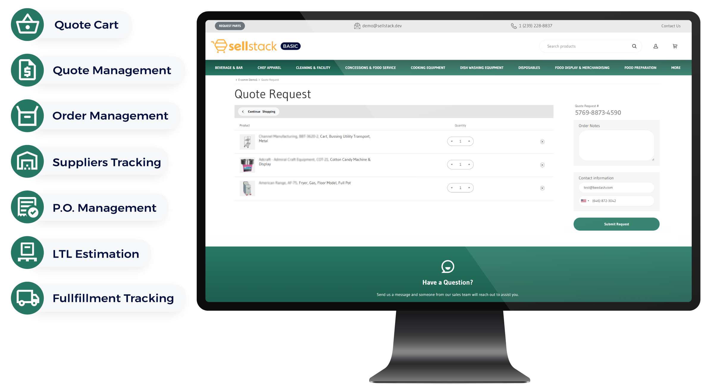 Sellstack website basic for quoting
